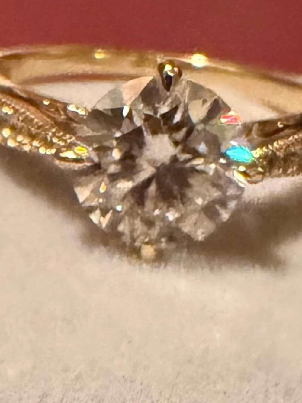 2ct Moissanite Solitaire Engagement Ring with Pavé Band - Picture 6 of 6